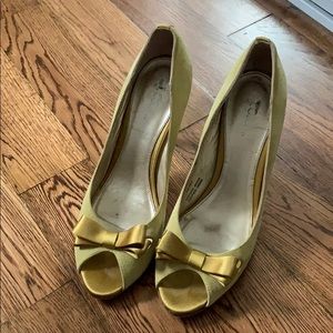 J Crew Yellow Leather Heels